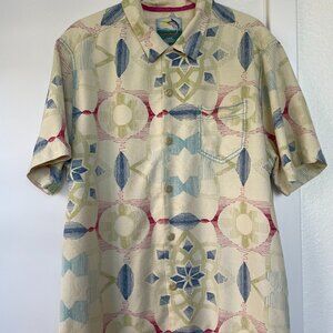 Tommy‎ Bahama Silk Island Modern Fit Shirt Sleeve Button-Down Shirt, Size Large